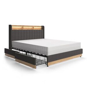 VitaliSpa ČALÚNENÁ POSTEĽ Nura antracitová 160x200 cm so 4 zásuvkami vyobraziť