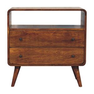 Artisan Furniture KOMODA so zaoblenými hranami v severskom štýle, hnedá vyobraziť