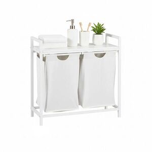 Relaxdays KÔŠ Biely 2-komorový s policou kov 72 cm vyobraziť