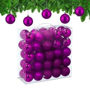 Relaxdays VIANOČNÉ GULE Ružová 50-dielna sada plast 7x6 cm vyobraziť