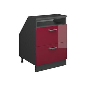 Vicco KUCHYNSKÁ SKRIŇA PRE ŠIKMÉ STRECHY R-Line Červený vysoký lesk 60 cm s 2 zásuvkami, korpus skrine hĺbka 60 cm vyobraziť