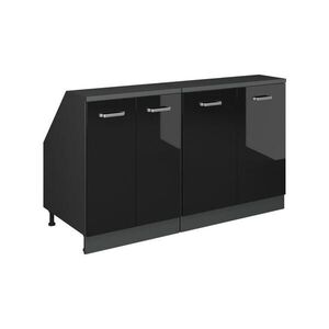Vicco KUCHYNSKÁ SKRIŇA PRE ŠIKMÉ STRECHY R-Line Čierny vysoký lesk 140 cm Súprava 2 korpusov skrine hĺbka 60 cm vyobraziť