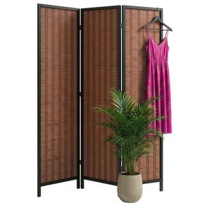Relaxdays PARAVÁN Hnedý 3-dielny bambus 170x120 cm vyobraziť