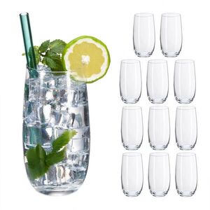 Relaxdays POHÁRE Transparentné 12-dielna-sada krištáľové sklo 520 ml vyobraziť