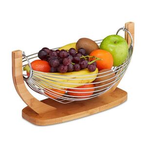 Relaxdays MISKA Prírodná Strieborná bambus 38 cm vyobraziť