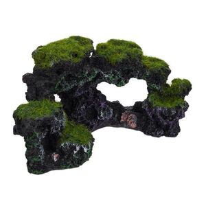 Relaxdays KAMEŇ sivozelený akváriová dekorácia 3 otvory polyrezín 17 cm vyobraziť