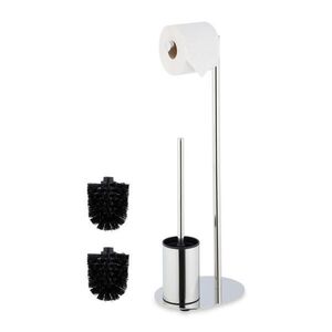 Relaxdays WC-SÚPRAVA Strieborná kov voľne stojaca 63 cm vyobraziť