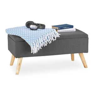 Relaxdays LAVICA Sivá čalúnená s úložným priestorom 79, 5 cm vyobraziť
