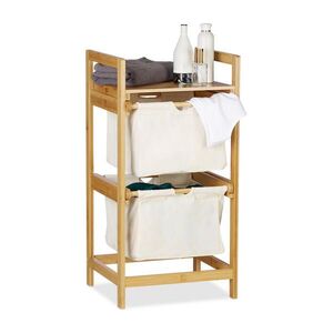 Relaxdays KÔŠ NA BIELIZEŇ Prírodná Biela Bambus 2 zásuvky 73 x 37 x 33 cm vyobraziť
