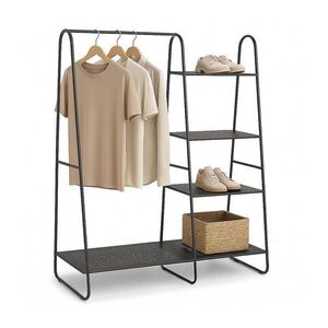 Relaxdays STOJAN čierny kovový 5 políc 150 cm vyobraziť