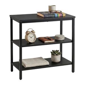 Relaxdays NOČNÝSTOLÍK Čierny 2-priehradky drevotrieska 60 cm vyobraziť