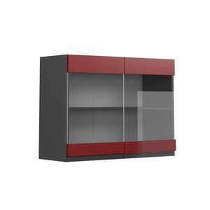 Vicco KUCHYNSKÁ SKLENENÁ SKRINKA R-Line Červená 80 cm tvar J vyobraziť