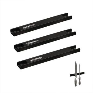 Relaxdays LIŠTA Čierna magnetická 3-dielna-sada oceľ 20 cm vyobraziť