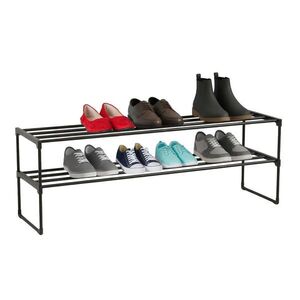 Relaxdays BOTNÍK Čierny kovový 2 police 117 cm vyobraziť