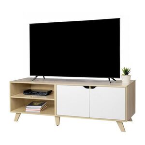 Relaxdays SKRINKA pod TV biela drevodekor 6 priehradok 140 cm vyobraziť