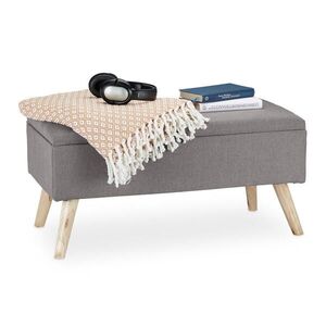 Relaxdays LAVICA Svetlosivá čalúnená s úložným priestorom 79, 5 cm vyobraziť