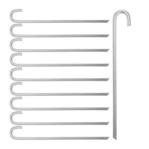 Relaxdays KOLÍK strieborný 10-dielna-sada pozinkovaná oceľ 45 cm vyobraziť