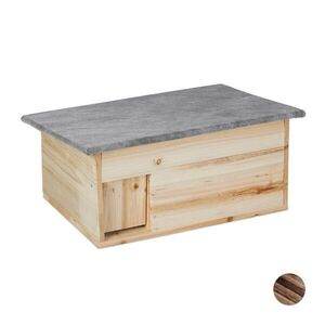 Relaxdays DOMČEK Prírodný pre ježka stavebnica drevo 46 cm vyobraziť