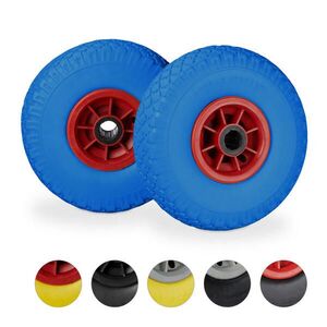 Relaxdays KOLESO Modro-červené 2-ks-set plná guma 26 cm vyobraziť