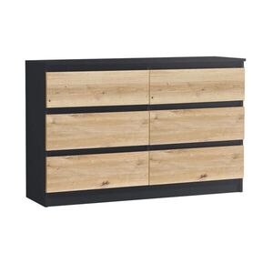 Home Collective KOMODA so 6 zásuvkami, šírka 120 cm, farba antracit-dub vyobraziť