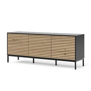 Vicco NÍZKA DOSKA Eliza Goldkraft dub/antracit 150 x 60 cm s 3 zásuvkami vyobraziť
