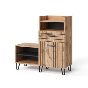 Vicco SKRIŇA NA TOPÁNKY Amber Dub Wotan 100 x 100 cm s dvierkami a zásuvkou vyobraziť