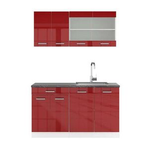Vicco JEDNOLÔŽKOVÁ KUCHYŇA R-Line Červený vysoký lesk 140 cm , AP Antracit vyobraziť
