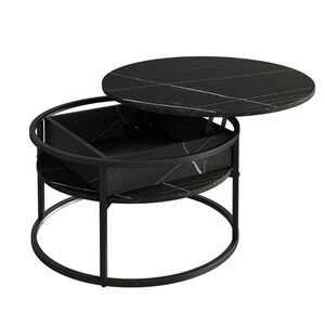 Vicco KONFERENČNÝ STOLÍK Marlo Čierna/mramorová-biela 77 x 77 cm vyobraziť
