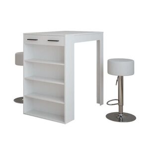 Vicco BAROVÝ STÔL Repose biely 67 x 100 cm s 2 barovými stoličkami vyobraziť