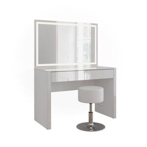 Vicco TOALETNÝ STOLÍK Annabelle, Biely vysoký lesk/biely, 110 cm so zrkadlom LED a stoličkou vyobraziť
