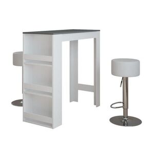 Vicco SÚPRAVA BAROVÉHO STOLA Repose Biela/antracitová 45 x 110 cm s 2 barovými stoličkami vyobraziť