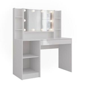 Vicco TOALETNÝ STOLÍK Sherry, biely/Biely vysoký lesk, 119.8 cm so zrkadlom vyobraziť