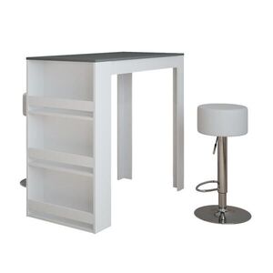Vicco SÚPRAVA BAROVÉHO STOLA Repose Biela/antracitová 57 x 117 cm s 2 barovými stoličkami vyobraziť