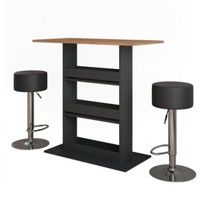 Vicco BAROVÝ STÔL Repose Goldkraft dub/antracit 110 x 55 cm s 2 barovými stoličkami vyobraziť