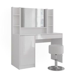 Vicco TOALETNÝ STOLÍK Sherry, biely/Biely vysoký lesk, 119.8 cm so zrkadlom a taburetom vyobraziť