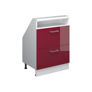 Vicco KUCHYNSKÁ SKRIŇA PRE ŠIKMÉ STRECHY R-Line Vysoko lesklá červená/biela 60 cm s 2 zásuvkami vyobraziť