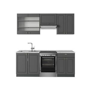 Vicco KUCHYNKA Fame-Line Antracitovo-zlatý vidiecky dom 200 cm , AP Marble vyobraziť