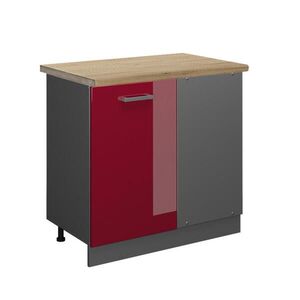 Vicco ROHOVÁ SPODNÁ SKRINKA R-Line Červený vysoký lesk 86 cm , AP Oak vyobraziť
