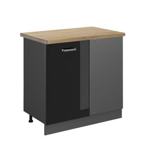 Vicco ROHOVÁ SPODNÁ SKRINKA R-Line Čierny vysoký lesk 86 cm , AP Oak vyobraziť
