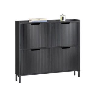 SoBuy MOBILNÁ škatula na topánky so 4 zásuvkami Čierna 100x19x91cm Moderný vyobraziť