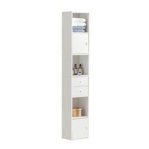 SoBuy MOBILNÝ alto bagno so 2 zásuvkami Biela 33x24x188cm Minimalistický vyobraziť