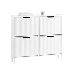 SoBuy MOBILNÁ škatula na topánky so 4 zásuvkami Biela 100x19x91cm Moderný vyobraziť