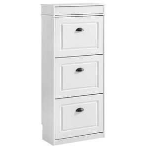 SoBuy BIELY výklopný botník so 4 zásuvkami Biela 53x24x117cm Klasický vyobraziť