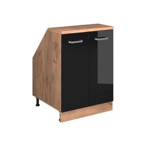 Vicco ŠIKMÁ SKRIŇA Rion Čierny vysoký lesk 60 x 81.6 cm s 2 dverami, korpus skrine hĺbka 60 cm vyobraziť