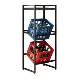 Relaxdays REGÁL čierna hnedá na prepravky s policou 47 cm vyobraziť
