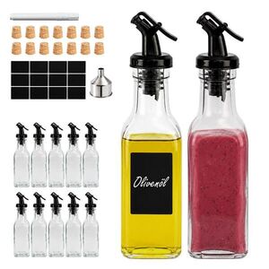 Relaxdays FĽAŠA Transparentná Čierna 12-dielna-sada 150 ml vyobraziť