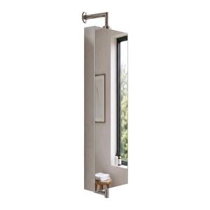 Relaxdays SKRINKA so zrkadlom Strieborná otočná na stenu 136 cm vyobraziť