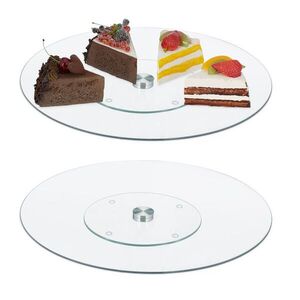 Relaxdays PODNOS Priehľadná Strieborná set-2-ks otočný 30 cm vyobraziť