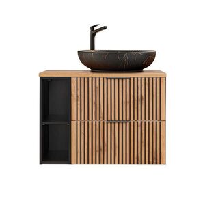 Petits-meubles UMÝVADLO 80.6cm Gaia Dubové drevo a čierna farba vyobraziť