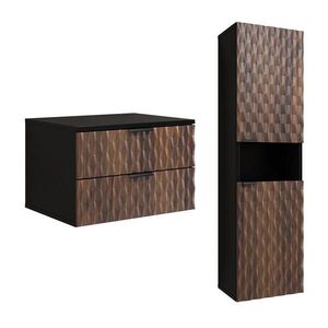 Petits-meubles KÚPEĽŇOVÝ NÁBYTOK 63cm Nevia 2-dielna súprava Drevo a čierna farba vyobraziť